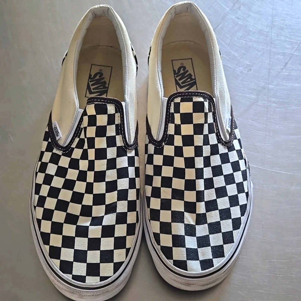 Vans Classic Slip-On Checkerboard Men’s Size 12 Black White Low Top